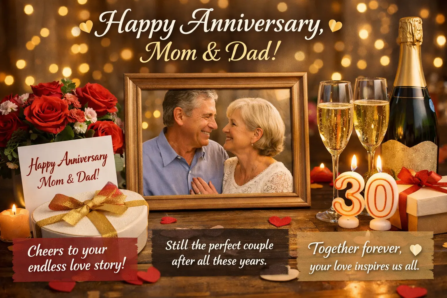 230+ Parents Anniversary Captions: Heartfelt, Emotional & Loving Lines for Mom and Dad