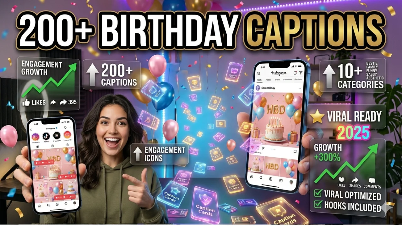 200+ Best Birthday Captions for Instagram, TikTok & Facebook (2025)