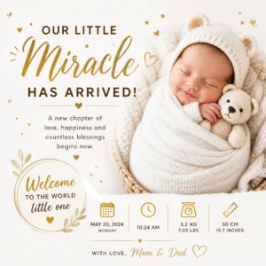 234+ Best Birth Announcement Captions to Share Your Baby's Arrival with Love & Joy
