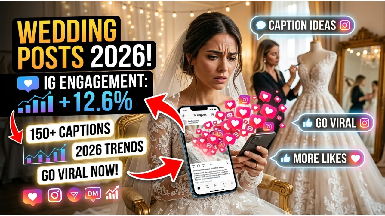 150+ Wedding Captions for Instagram (2026): Romantic, Funny & Elegant Caption Ideas