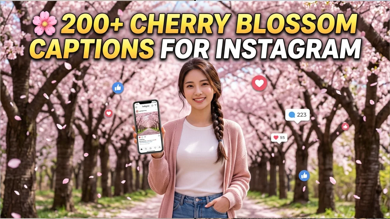 150+ Best Cherry Blossom Captions for Instagram in 2026